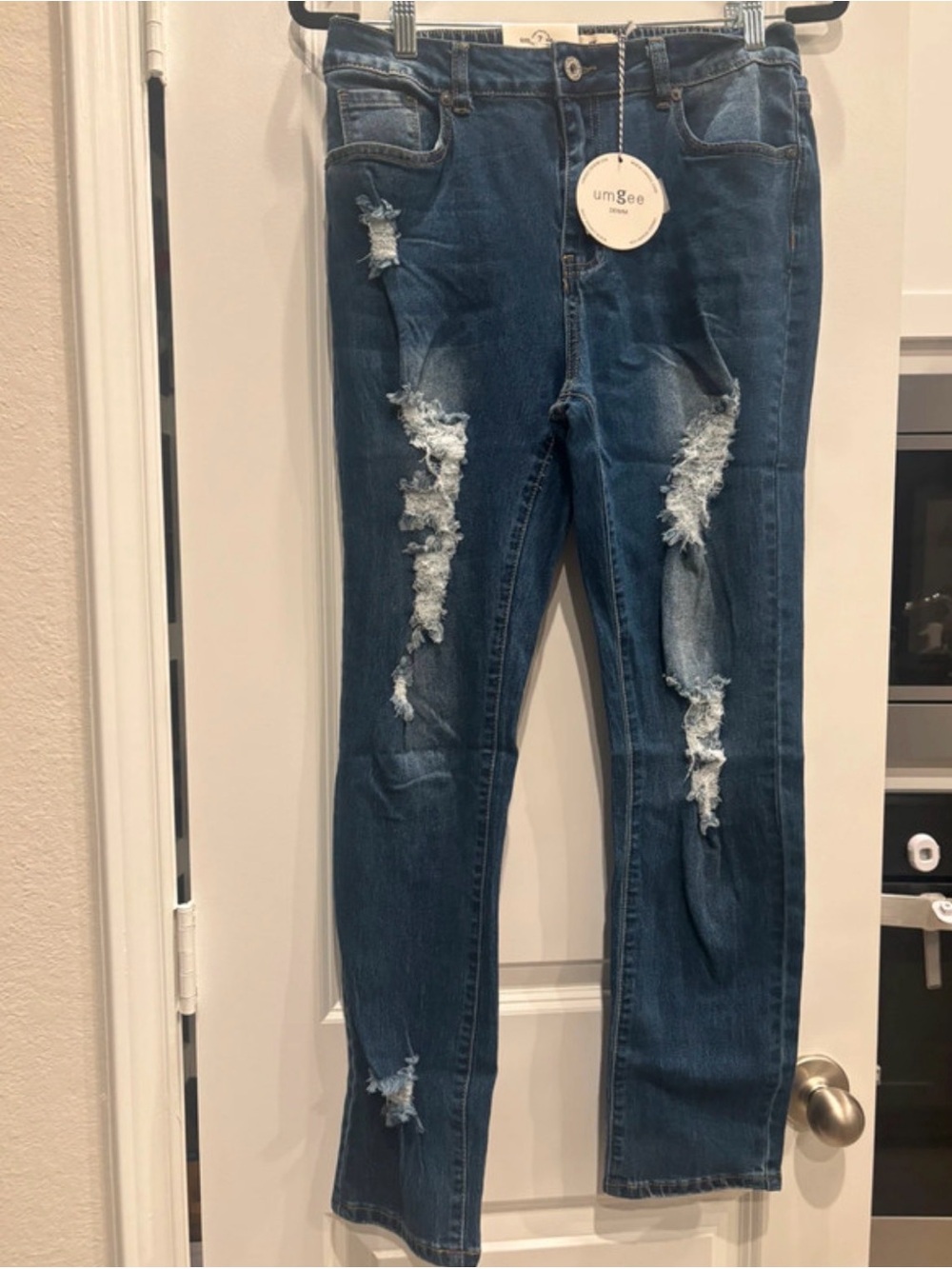 Umgee Dark Blue Distressed Skinny Jeans
